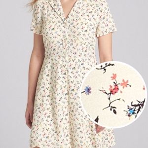 Short Sleeved Floral Button-Up Dress | Gap